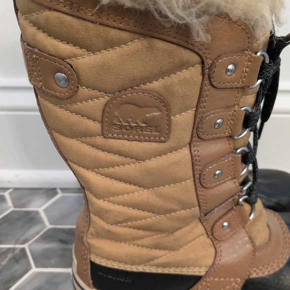 Sorel Women's Tan Tofino Waterproof Faux Fur Trim Winter Snow Boots Size 3 - Picture 2 of 9